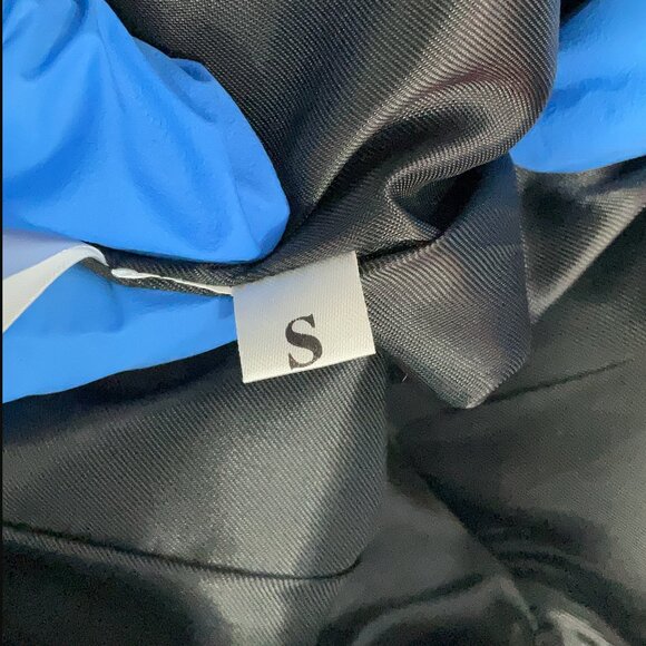 Black Leather Jacket Boxy Collar Zip Up Hibiscus Flowers Cream Cut Out Motif S M - Picture 8 of 9